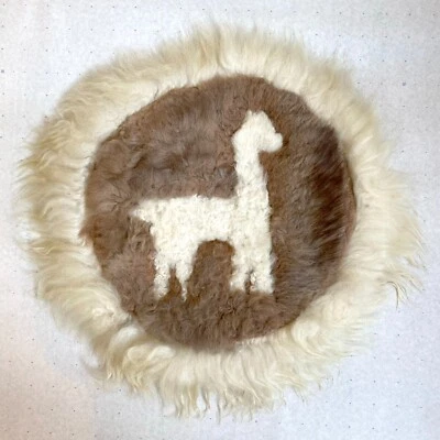 Vintage Authentic Peruvian Fur Pillow Case – Handmade (#4) - Image 1 of 4