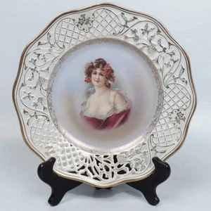 Netz Schumann Deutscher Porzellan Kabinett Portrait Teller - Dame # 1 - PC - Bild 1 von 11
