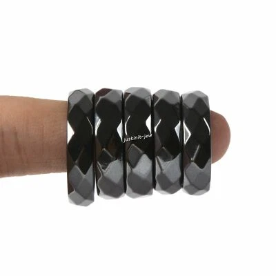 Anillo de titanio hematita joyería curativa 6 a 10 Foto 1 de 2