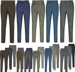 Hommes Tweed Chevron Carreaux Pantalon 1920s Peaky Blinders Coupe Ajustée Suit - Imagen 1 de 80