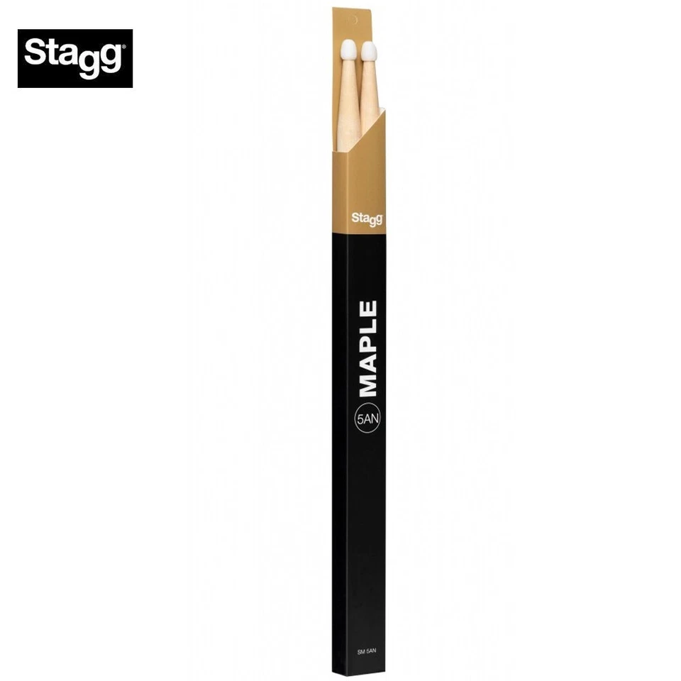 Stagg 1-Pair Maple 5AN Nylon Tip Drum Sticks SM5AN