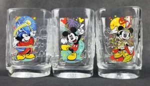 LOT of 3 Walt Disney World Millennium 2000 Glass Mickey Mouse McDonald’s EPCOT.. - Picture 1 of 11