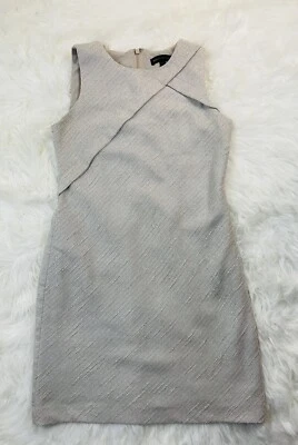 Banana Republic Cream Women's Metallic Sleeveless  Dress Sz 4 Petite - Image 1 of 4