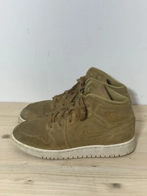 Nike Niños Air Jordan 1 Mid BP Trigo Cosecha Dorada 4.5Y S15 Foto 1 de 4