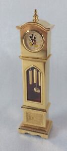 Disney Mini Grandfather Clock Brass Mickey Mouse Time Works Rare - Not Working