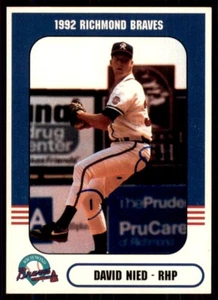 1992 Comix Richmond Braves David Nied IP Signed Auto Richmond Braves #NNO - Picture 1 of 2