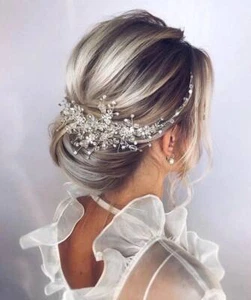 Handarbeit Vintage Rosegold Silber Hochzeit Accessoires Braut Kopfbedeckung glänzend - Bild 1 von 28