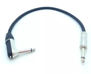 Rean Neutrik Patch Cable. Straight to Right Angled Guitar Effects Pedal Lead PRO - Picture 1 of 9