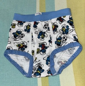 Boys Hanes Show Toons Size 8 - Vintage 1983 SMURFS Briefs Underwear Blue - Picture 1 of 6