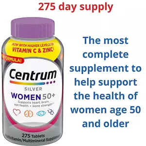Centrum Silver Women 50+ Multivitamins Heart-Brain-Eye and Bone health 275 tabs - Picture 1 of 12