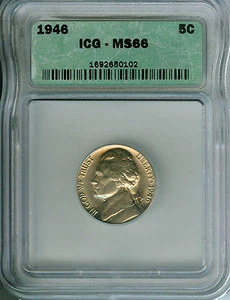 GEM+ BU 1946-P Jefferson Nickel! - Picture 1 of 3