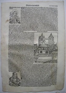 Santa Brígida Juan Bochacio Urbano VI.  Grabados en madera Schedel Worldchronik 1493 - Imagen 1 de 6