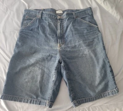 Vintage DKNY Jean Denim Shorts 38 Baggy Carpenter Y2K 90s Skater Distressed High - Image 1 of 4
