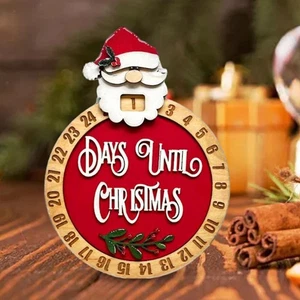 Christmas Wooden Advent Calendar Advent Calendar Ornament Reusable Holiday - Picture 1 of 7