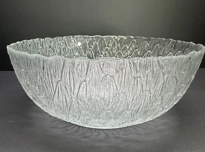 Vintage Arcoroc Obst Salat Servier Schüssel Klarglas Margerite Sonnenblume 9" - Bild 1 von 9