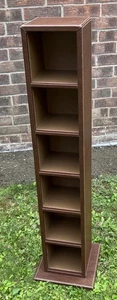 FREESTANDING BROWN FAUX LEATHER SHELVES UNIT 36.5” TALL - Picture 1 of 15