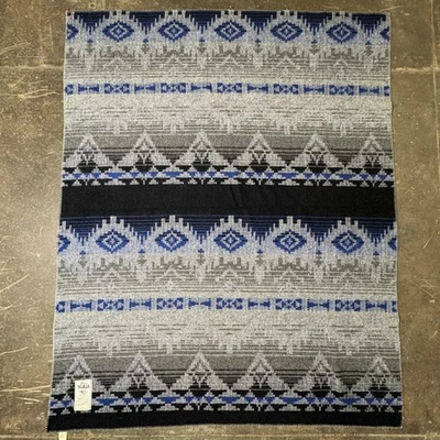 Vintage Woolrich Wool Blanket Southwestern Aztec Blue Gray Made in USA 56x70 - Image 1 of 4