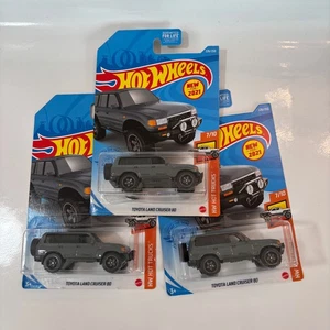 Hot Wheels Hot Trucks - Toyota Land Cruiser 80 - New Models - Gray - Lot of 3 - Picture 1 of 13