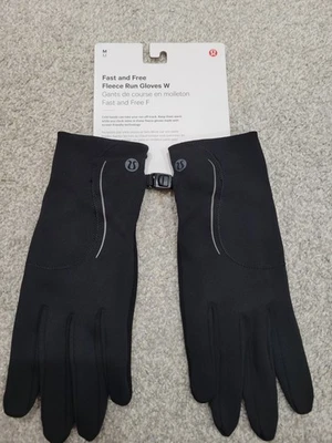 Lululemon Women's Fast Free Fleece Running Gloves Size M Black - Image 1 of 4