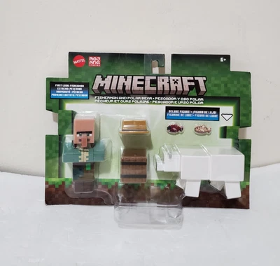 Minecraft 3.25'' Fisherman and Polar Bear Figure, 2-Pack - Image 1 of 4