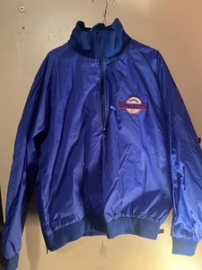 Vintage Baseball Hall Of Fame Cooperstown NY Nutmeg Windbreaker Bomber Jacket - Picture 1 of 6