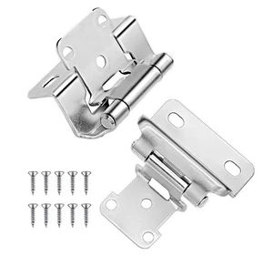 New Deco Basics 1/2" Overlay Full Wrap Cabinet Hinges 10 Pack 20 Pcs Satin Slv - Picture 1 of 8