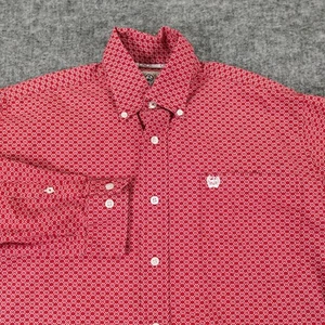 Cinch Hemd Herren Extra Small Rot Geometrisch Western Rodeo Langarm Cowboy - Bild 1 von 11
