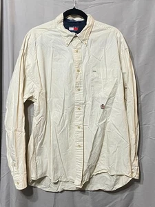 Camicia Tommy Hilfiger bianca con bottoni Oxford crest manica lunga XL cotone vintage - Foto 1 di 8