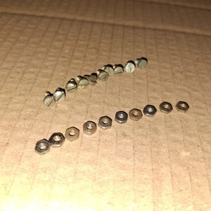 10 OF EACH PRE WAR MECCANO CONSTRUCTOR CAR ORIGINAL STANDARD HEX NUT AND BOLT - Picture 1 of 1
