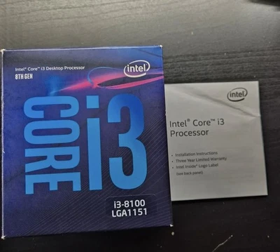 Intel Core i3-8100 3.6 Ghz Quad Core + Dissipatore Originale Intel - Immagine 1 di 4