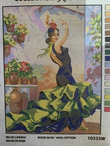 Printed Needlepoint Canvas Only Collection D Art 40x50 Cm Flamenco Dancer - Picture 1 of 5