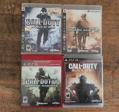 PS3 Call of Duty Modern Warfare 1+2, World at War, Black Ops 3 (4 Games Lot) - Image 1 of 4