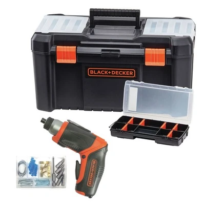 Black & Decker 4V MAX Cordless Screwdriver & 16" Tool Box & Organizer Bundle New - Image 1 of 4