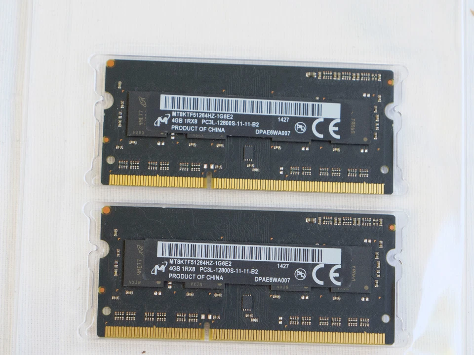 Micron 8GB (2x4GB) 1Rx8 PC3L-12800S-11-11-B2 Mt8ktf51264hz-1g6e2 - Image 1 of 3