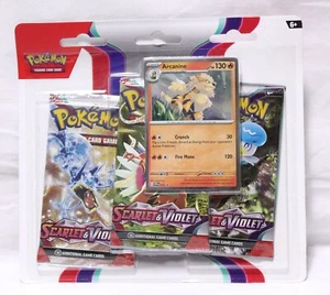 Official Pokemon TCG Scarlet & Violet 3 Booster Pack + Arcanine Promo - Foto 1 di 1