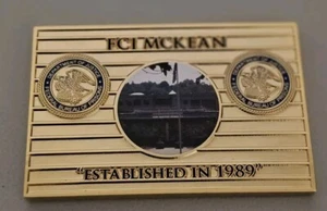 Federal Bureau of Prisons, FCI McKean, PA. Est. Challenge Coin 1989 - Bild 1 von 2