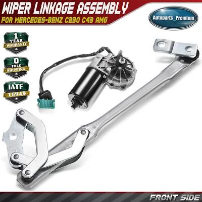Front Windshield Wiper Linkage Assembly w/ Motor for Mercedes-Benz C230 C280 C43 - Image 1 of 4