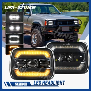 Pair 7x6" 5x7" LED Headlights Hi/Lo Sealed For Mazda B2000 B2200 B2600 RX7 GLC - Picture 1 of 9