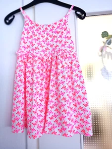 Mädchenkleid, NEU, Größe 98, weiß mit pinkfarbenem Schmetterlingsprint - Bild 1 von 5