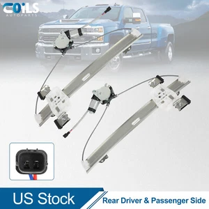 Pair Rear Window Regulator For Ford F-150 2004-2014 Lobo 2007-2014 w/Motor - Picture 1 of 24