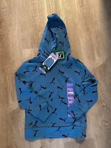 NEW PUMA Youth Boys French Terry Hoodie, Blue, XS 5/6 - Picture 1 of 1