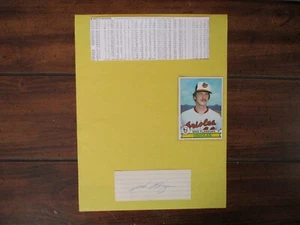 MIKE FLANAGAN(D-2011)Signed Trimmed Index Card w/8 x 11 Display w/Obit/1972 Topp - Picture 1 of 7