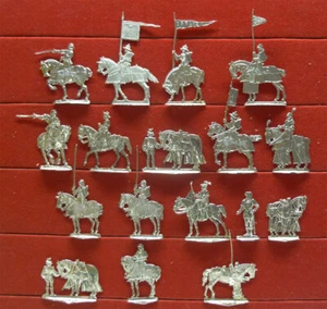 17 Zinnfiguren Murten Burgunder Ritter Bannerträger Gottstein Blum 30mm unbemalt - Bild 1 von 1