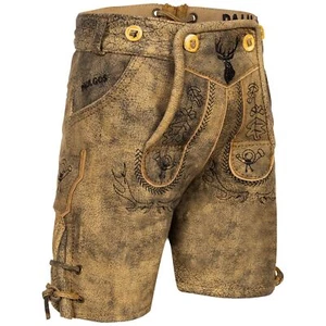 PAULGOS Kinder Trachten Lederhose kurz - KK2 - Echtes Leder - in 2 Farben erhält - Bild 1 von 7