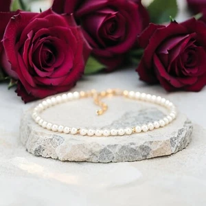 Natural 3mm Pearl Beads Minimalist Healing Delicate Bracelet Reiki Gift for Mom - Picture 1 of 3