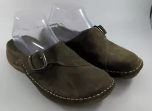 Clarks Dark Brown Suede Mules Women's Size 8 - Picture 1 of 9