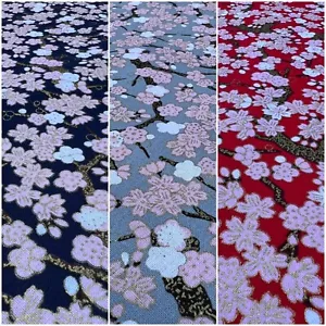 Tessuto Arredamento Abito Artigianale Orientale Foglio Giapponese Albero Fiori 100% Cotone - Foto 1 di 19