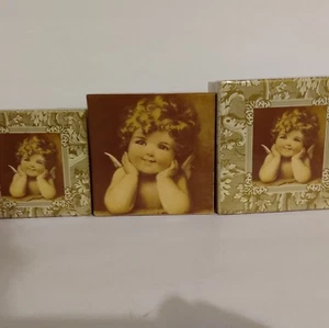 3pc Holiday, Angel Nesting Boxes. Beige and Gold. - Picture 1 of 12