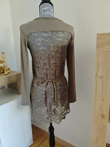 Maglietta intimissimi manica lunga e pizzo schiena verde oliva tg s-m - Foto 1 di 6