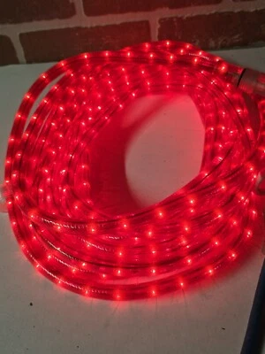 Lot of 2 - Heavy Duty Red Rope Valentine Lights Thick Rubber Tube Coating / 30ft - Image 1 of 4